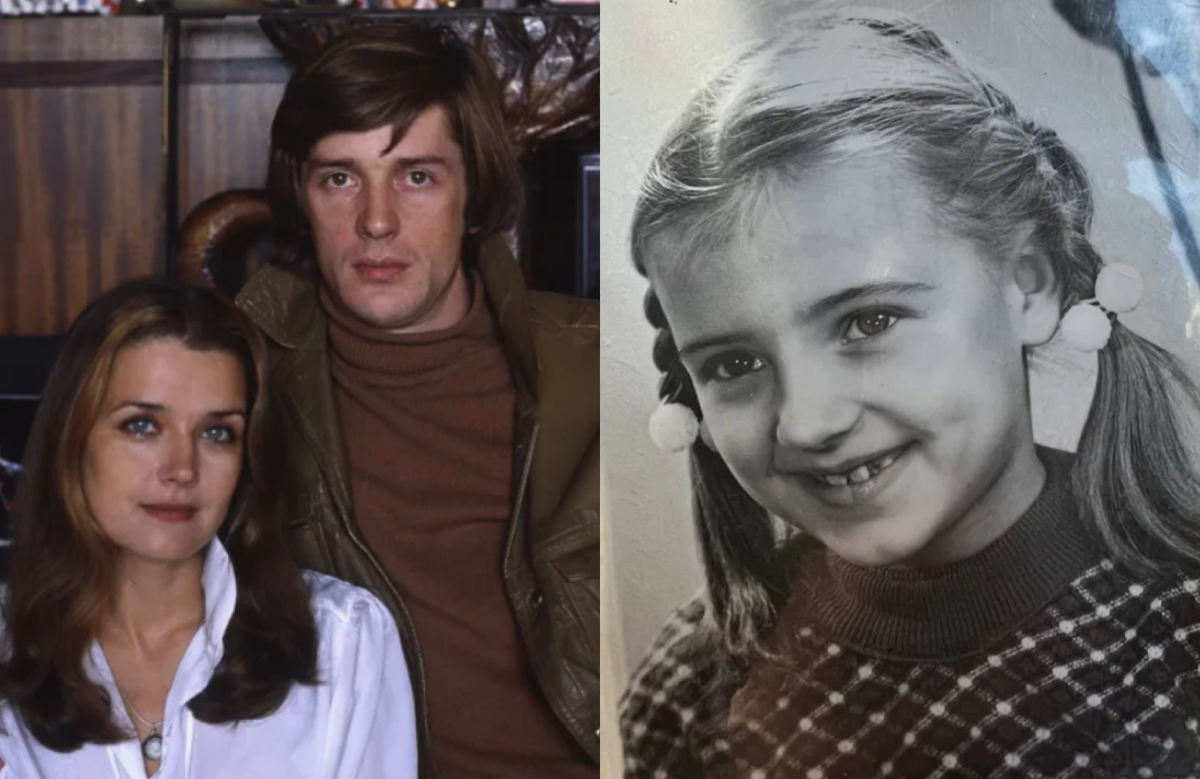 на фото слева Ирина Алферова и Александр Абдулов, справа Ксения Алферова в детстве 