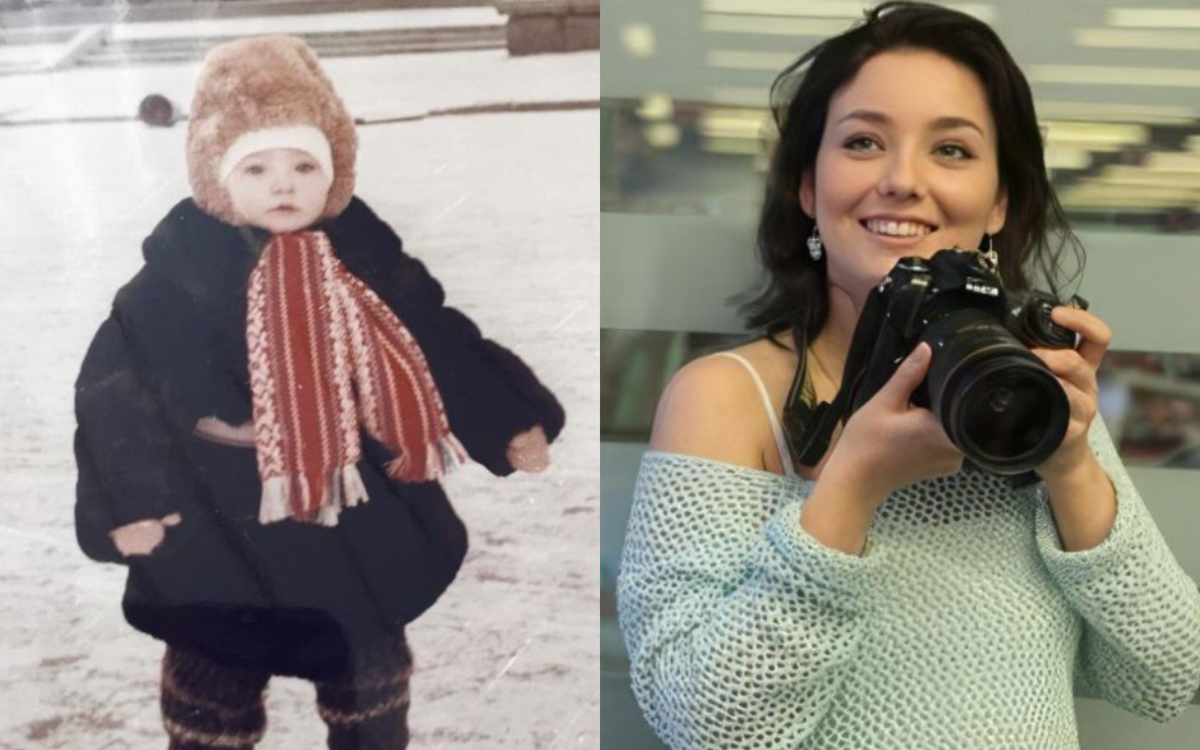 на фото Елена Полянская в детстве и юности 