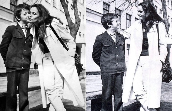 Любовь Полищук с сыном.