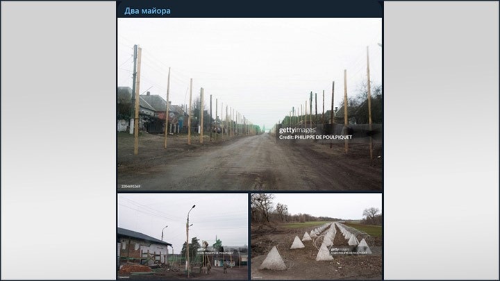 ВСУ строят противодроновые коридоры и возводят противотанковые заграждения в Сумской области//Скриншот поста из ТГ-канала "Два майора"